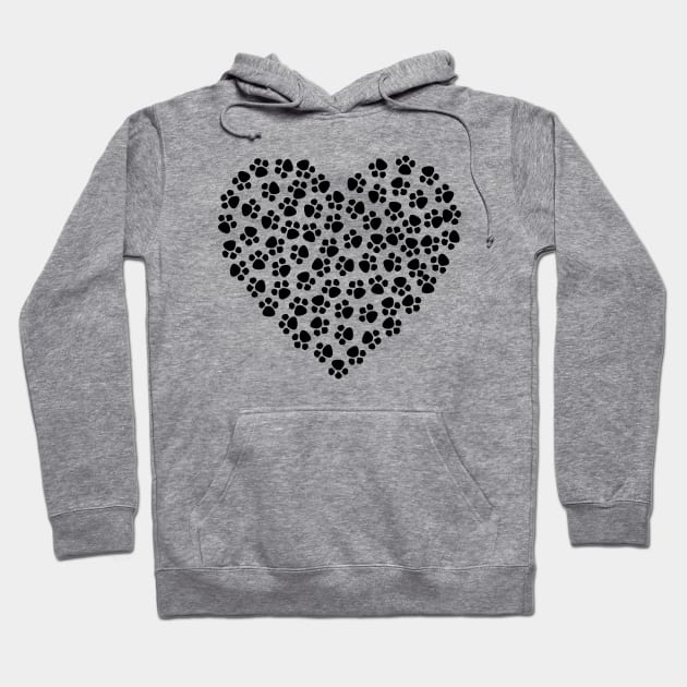 Paw Print Heart Hoodie by PatrioTEEism